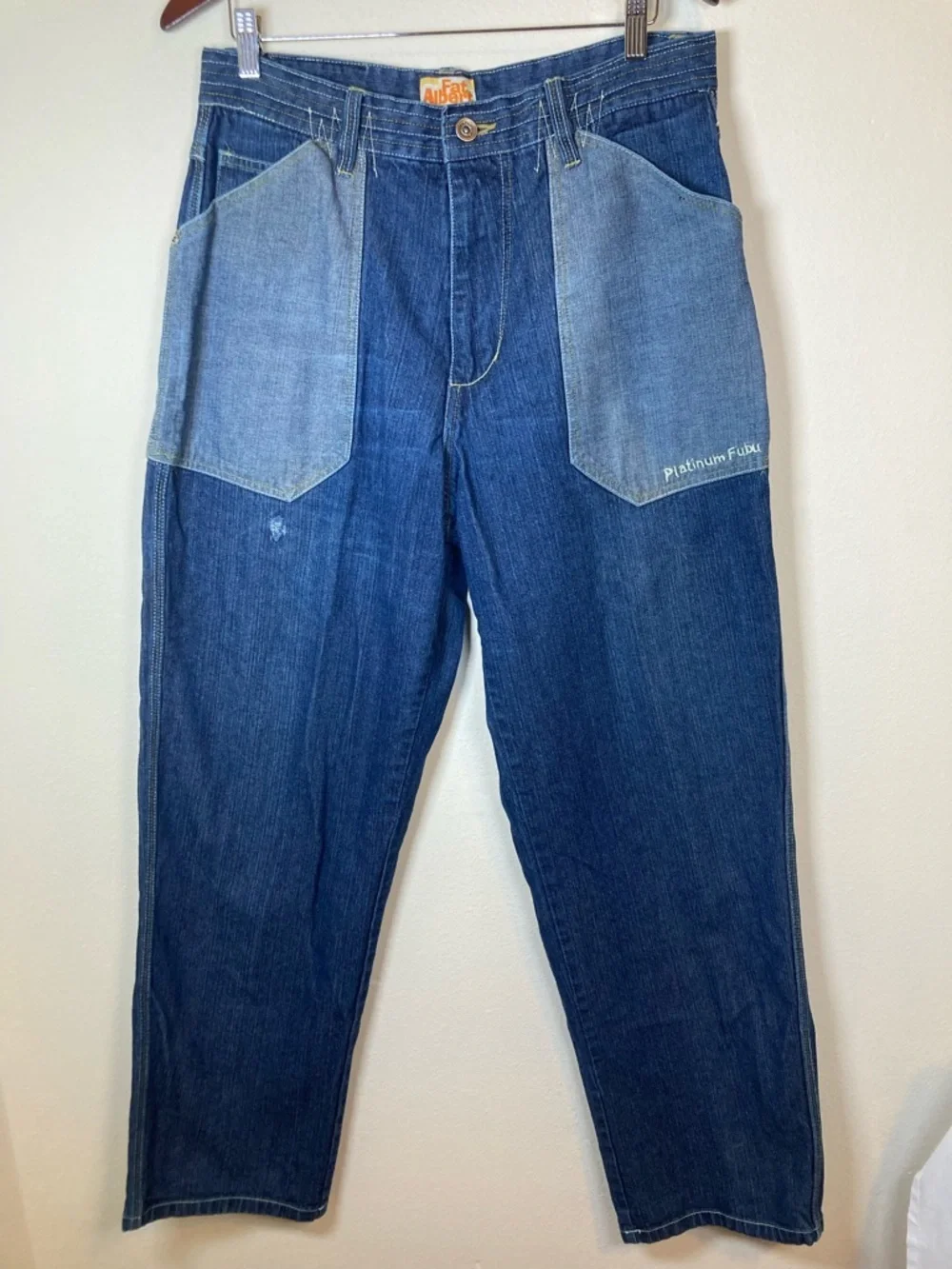 Vintage Platinum FUBU Fat Albert Junkyard Gang Baggy Jeans 34x34 Y2K
